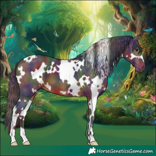 Horse Color:Nacre White Spotted Brown 