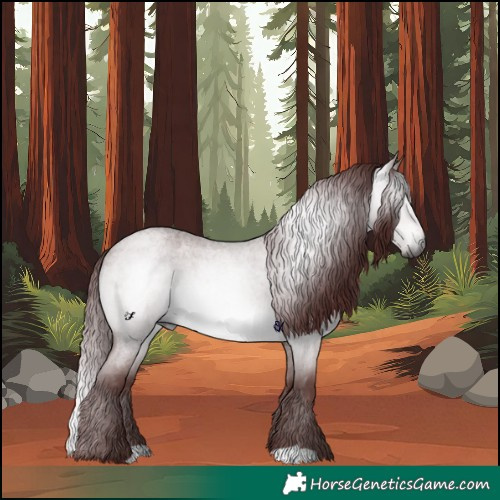 Horse Color:Gray Platinum Chocolate Bay Roan Dun 