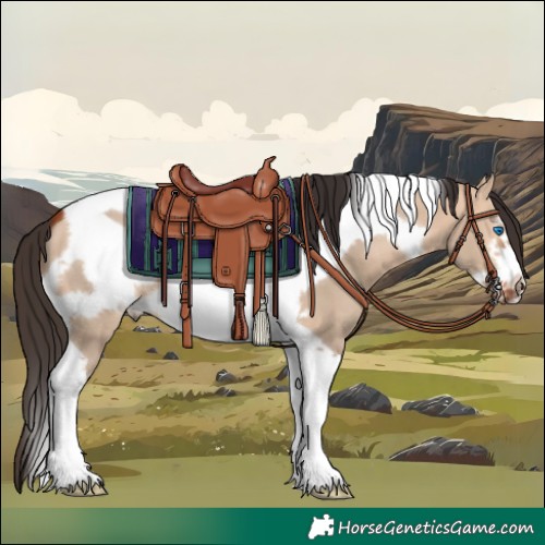 Horse Color:Bay Dun Tobiano Frame 