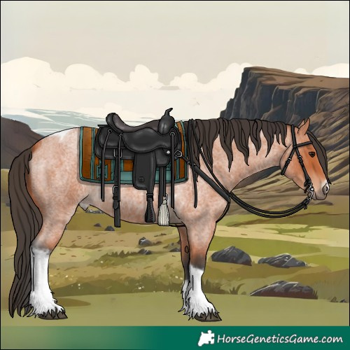 Horse Color:Bay Roan Tobiano Frame 