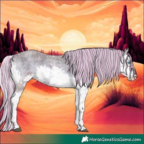 Horse Color:Painted Silver Bay Ice Roan Onyx Splash