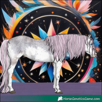 Horse Color:Painted Silver Bay Ice Roan Onyx Splash 