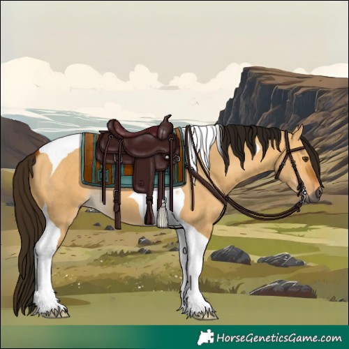 Horse Color:Gray Buckskin Dun Tobiano 