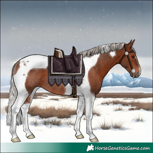 Horse Color:Silver Brown Tobiano Rabicano