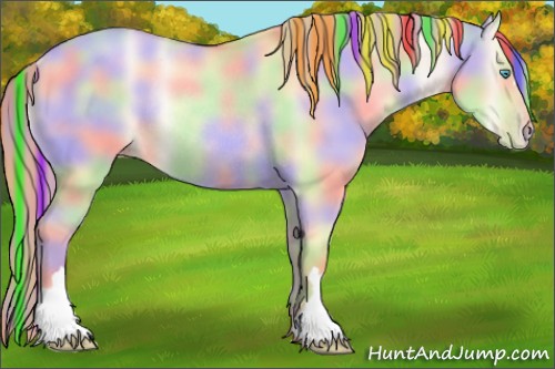 Horse Color:Painted Nacre Gold Champagne Pearl Dun Rabicano 