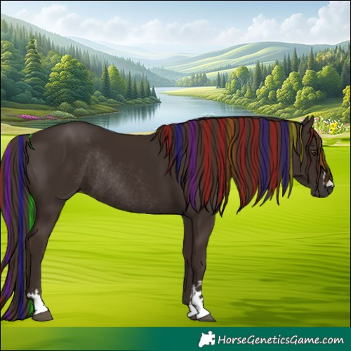 Horse Color:Painted Liver Chestnut Rabicano 