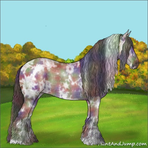 Horse Color:Nacre Plaid  White Spotted Grullo Ice Rabicano 