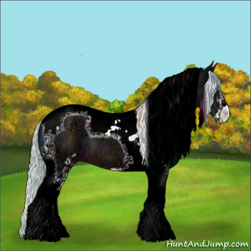 Horse Color:Midnight Silver Brown Ice Pearl Sabino Tobiano