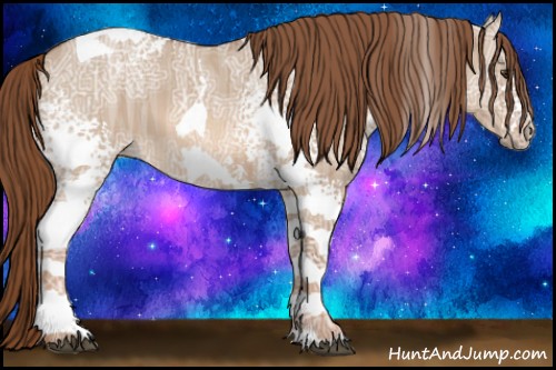 Horse Color:White Spotted Red Dun Ice Tobiano 