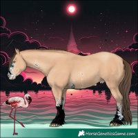 Horse Color:White Spotted Amber Champagne Tobiano 