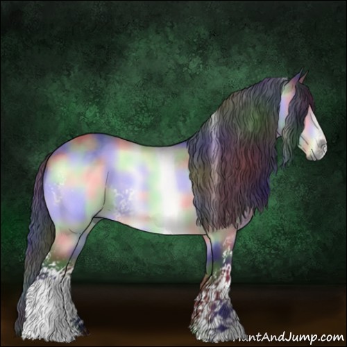 Horse Color:Nacre White Spotted Brown Chinchilla 