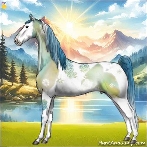Horse Color:Watercolor Brown Onyx Splash Tobiano 