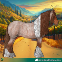 Horse Color:Red Roan Tobiano 