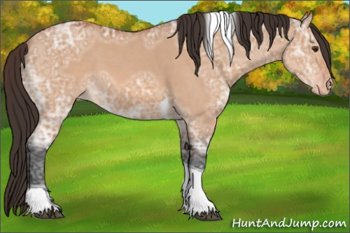 Horse Color:Bay Ice Dun Tobiano Varnish 
