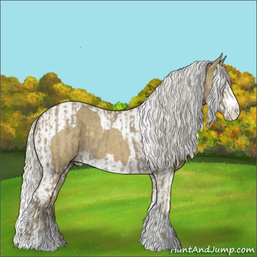 Horse Color:Silver Smoky Blue Roan Splash Tobiano  and Silver Smoky Blue Roan Splash Tobiano 