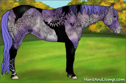Horse Color:Void Watercolor Blue Onyx Ice Pearl Tobiano