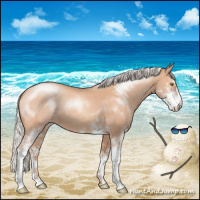Horse Color:Silver Sable Champagne Roan Sabino 