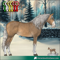 Horse Color:White Spotted Silver Buckskin Mushroom 
