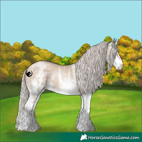 Horse Color:White Spotted Silver Grullo Pearl 