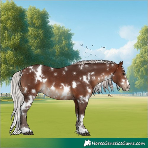 Horse Color:White Spotted Silver Brown