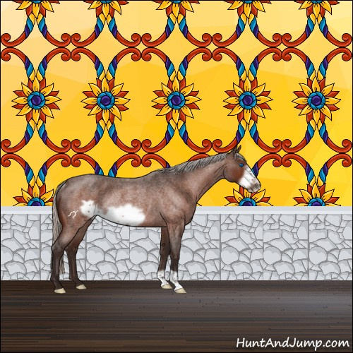 Horse Color:Silver Brown Roan Frame Rabicano 