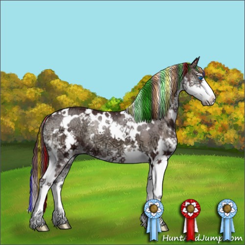 Horse Color:Painted White Spotted Chocolate Blue Onyx Ice Sabino Splash 