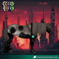 Horse Color:Void Platinum Liver Chestnut Sabino Splash Tobiano 