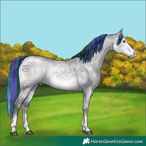 Horse Color:Painted Brown Chinchilla Ice Dun Mushroom Brindle 