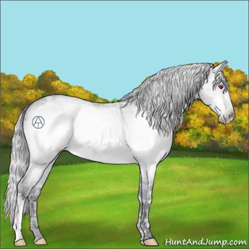 Horse Color:Silver Brown Chinchilla Ice Roan