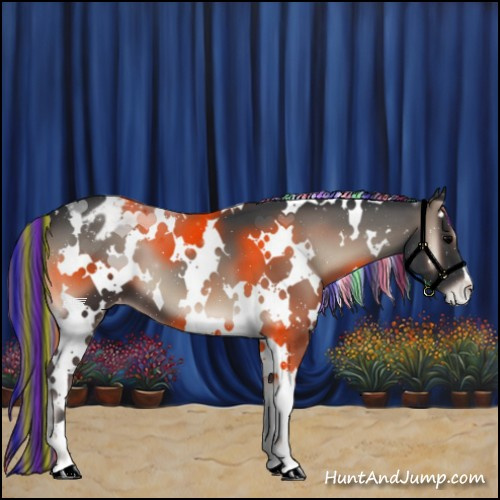 Horse Color:Painted White Spotted Blue Onyx Varnish 