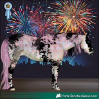Horse Color:Void Watercolor Plaid  Brown Onyx Splash Tobiano Rabicano 