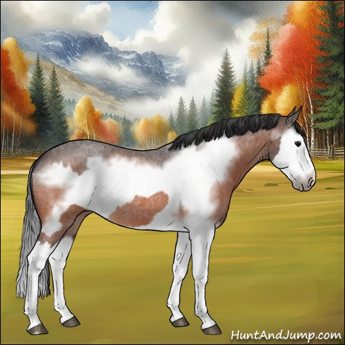 Horse Color:Bay Roan Splash  and Bay Roan Splash Frame 
