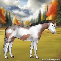 Horse Color:Bay Roan Splash  and Bay Roan Splash Frame 