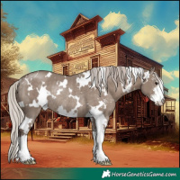 Horse Color:White Spotted Silver Grullo Sabino Rabicano