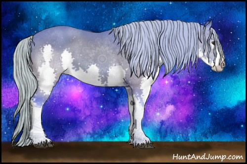 Horse Color:Watercolor White Spotted Chocolate Silver Brown Roan Splash 