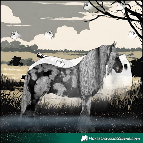 Horse Color:Void Silver Bay Chinchilla Splash Tobiano Rabicano