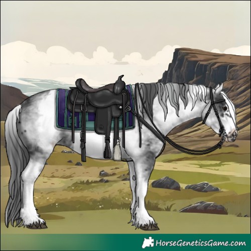 Horse Color:White Spotted Black Frame 