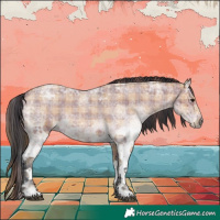 Horse Color:Plaid  White Spotted Bay Ice Roan 