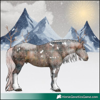 Horse Color:Watercolor Plaid  White Spotted Silver Bay Ice Tobiano Rabicano 