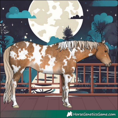 Horse Color:White Spotted Chocolate Palomino Rabicano