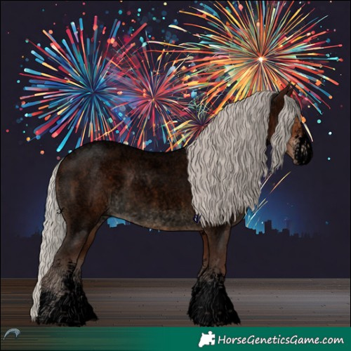 Horse Color:Void White Spotted Silver Brown Roan