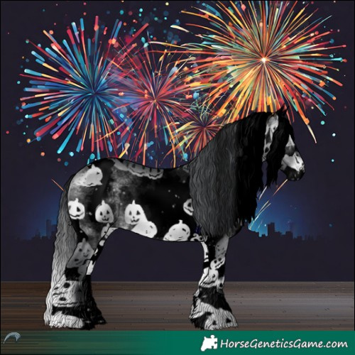 Horse Color:Void White Spotted Brown Chinchilla Onyx Splash Tobiano 