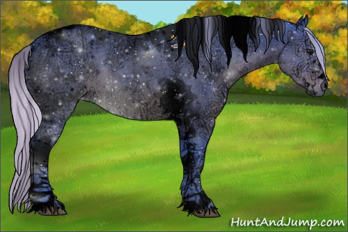 Horse Color:Void Watercolor Silver Blue Ice Roan Tobiano