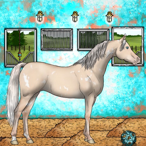 Horse Color:White Spotted Silver Sable Champagne Dun Rabicano 