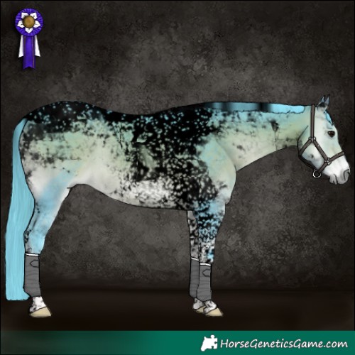 Horse Color:Void Platinum Watercolor Buckskin Onyx Tobiano 