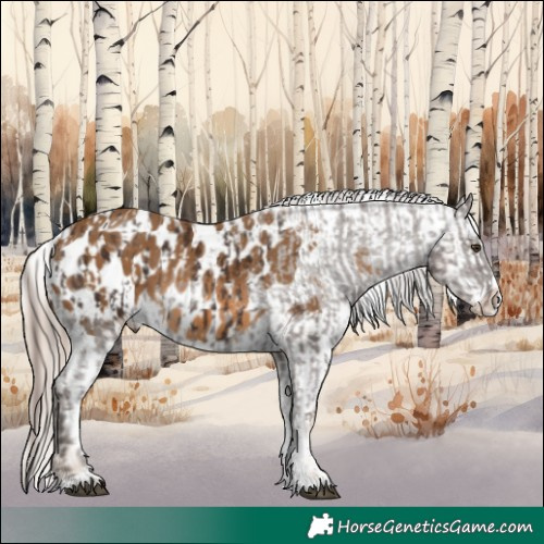 Horse Color:Liver Chestnut Sabino Splash Appaloosa  and Chocolate Palomino Sabino Splash Appaloosa 