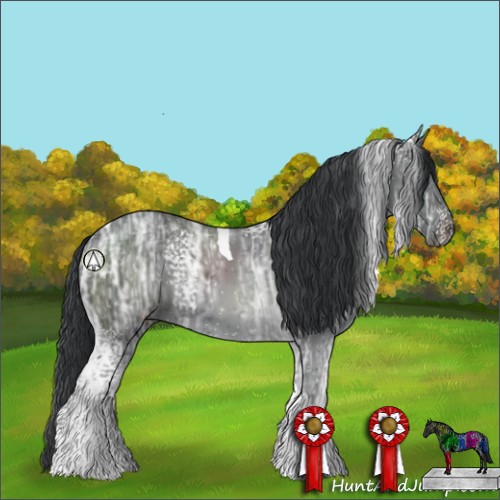 Horse Color:White Spotted Black Ice Tobiano 