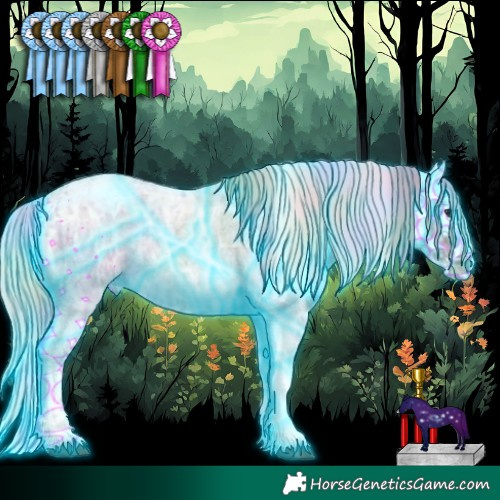 Horse Color:Platinum Nacre Thunderstruck Silver Grullo Ice Roan Splash Tobiano