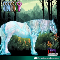 Horse Color:Platinum Nacre Thunderstruck Silver Grullo Ice Roan Splash Tobiano 