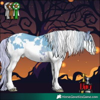 Horse Color:Watercolor White Spotted Silver Brown Splash